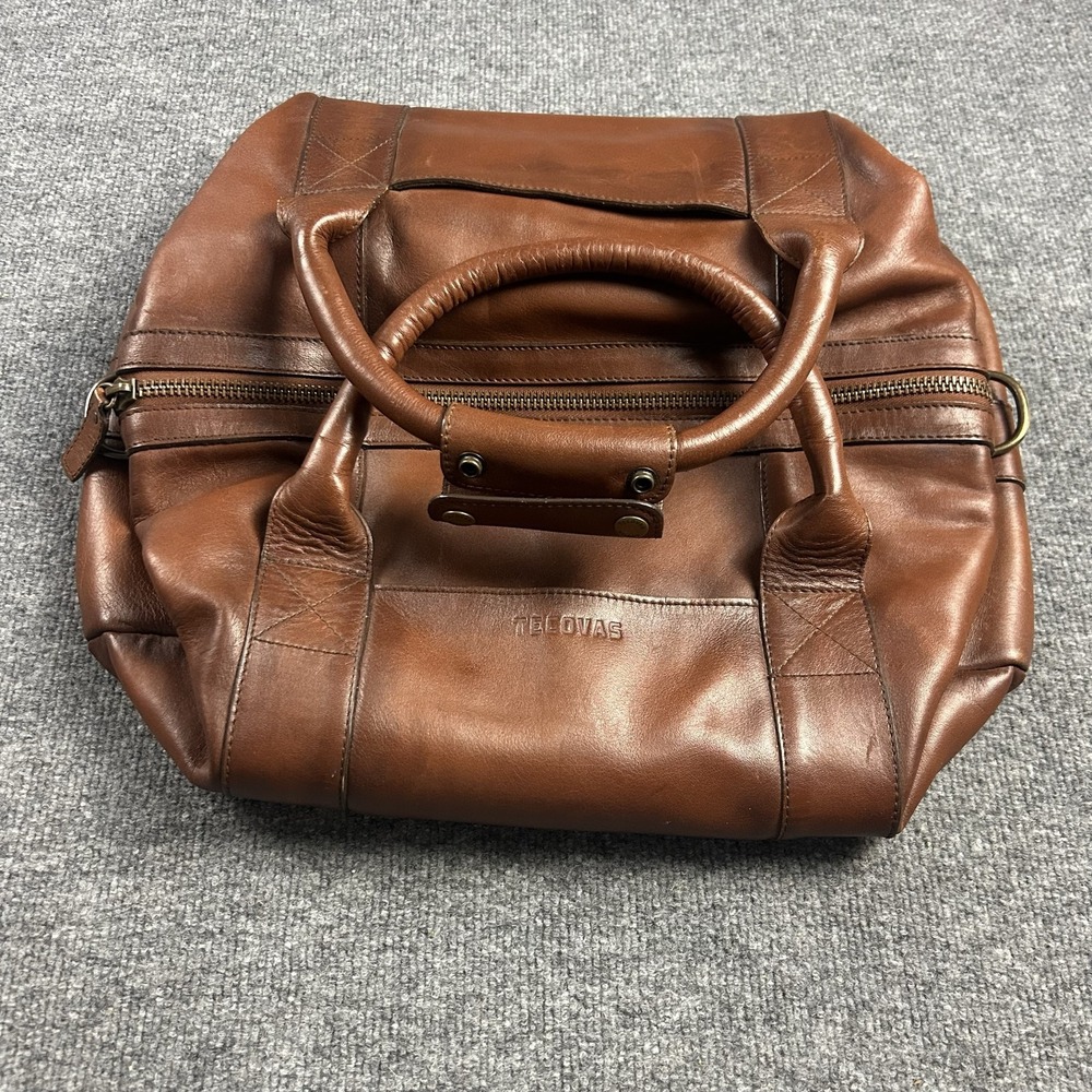 Tecovas Brown 18" Leather Mens Duffel Bag Travel Weekender Overnight Gym